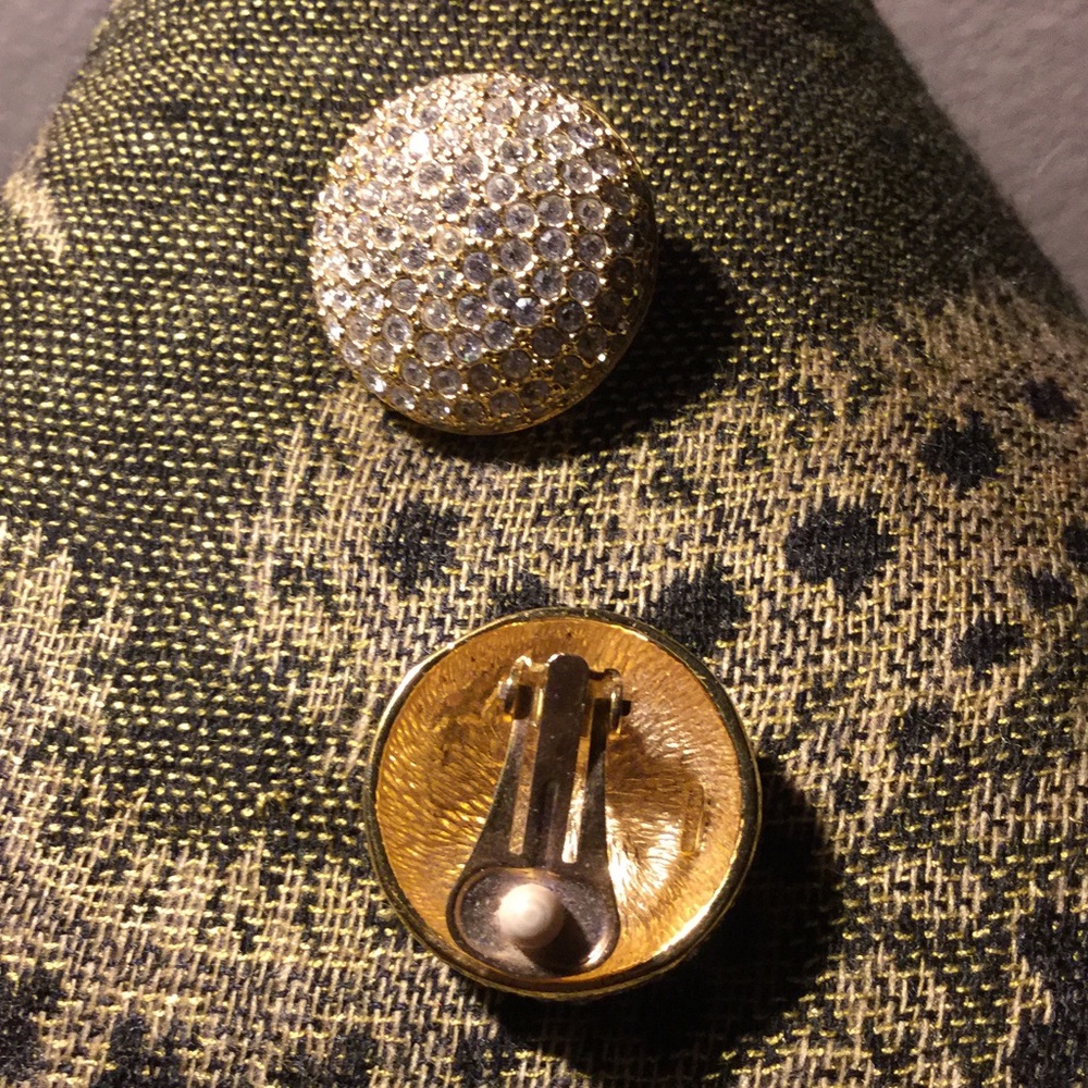 Vintage Roman Rhinestone clip on earrings